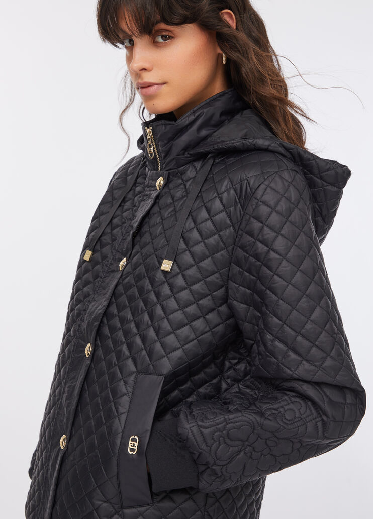 Manteau en nylon matelassé noir Liu Jo - large image number 3