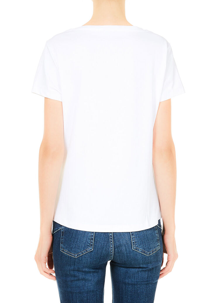 T-shirt with print and appliqués White/shoes Liu Jo - large image number 1