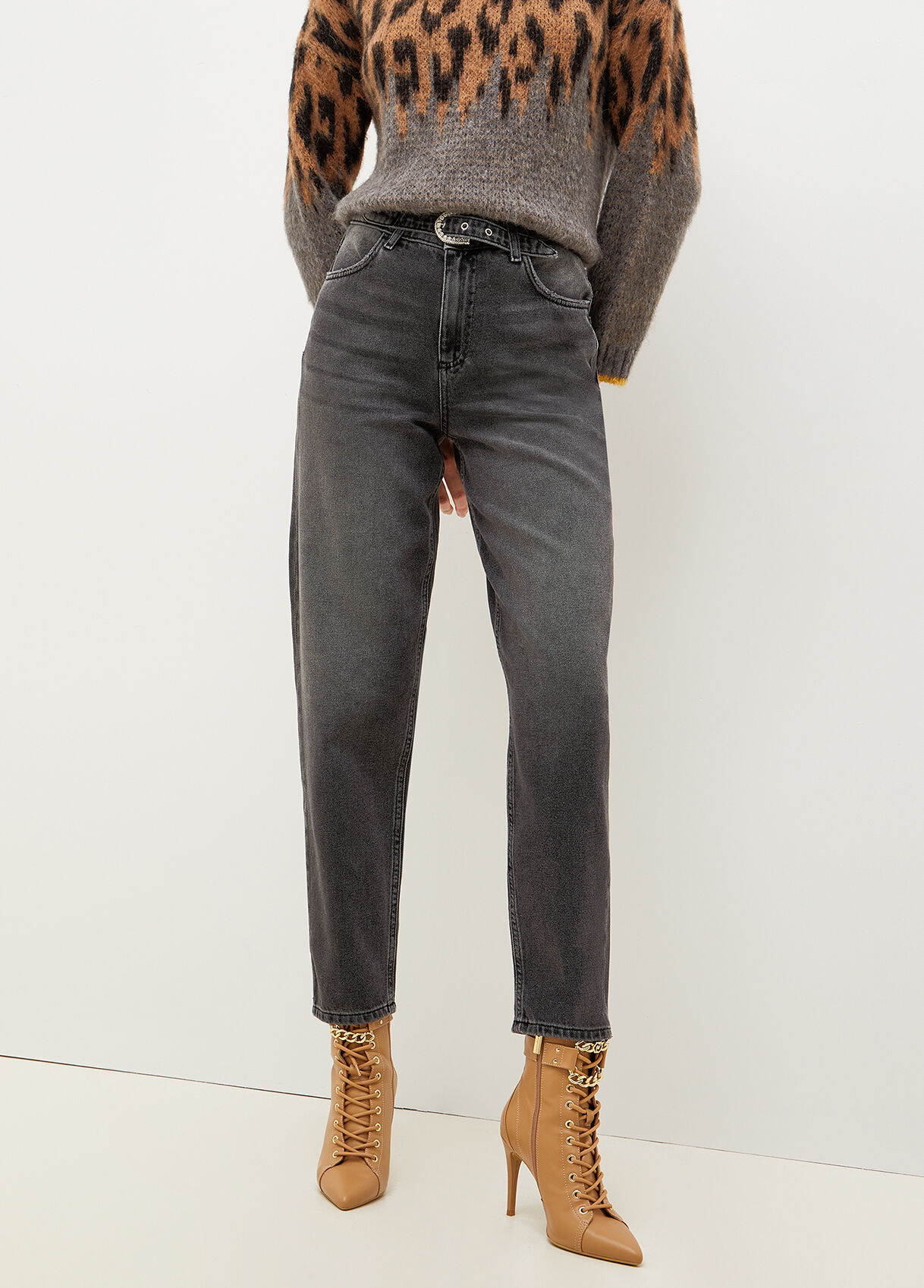 Pantaloni jeansLiu Jo in Denim di colore Grigio Donna Abbigliamento da Jeans da Jeans dritti 