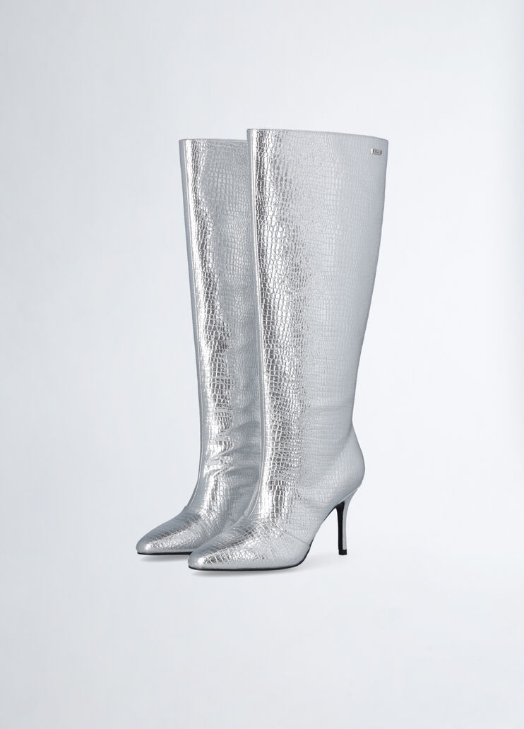 Crocodile-print knee-high boots silver Liu Jo - medium Crocodile-print knee-high boots silver Liu Jo - medium