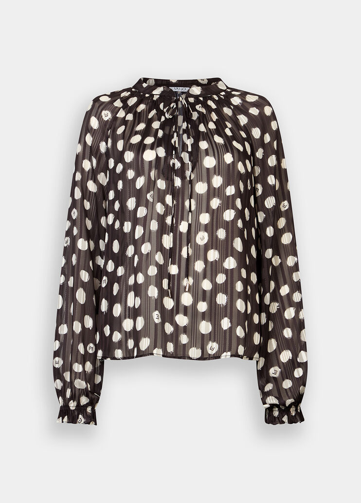 Polka-dot blouse black polka-dots Liu Jo - large image number 4