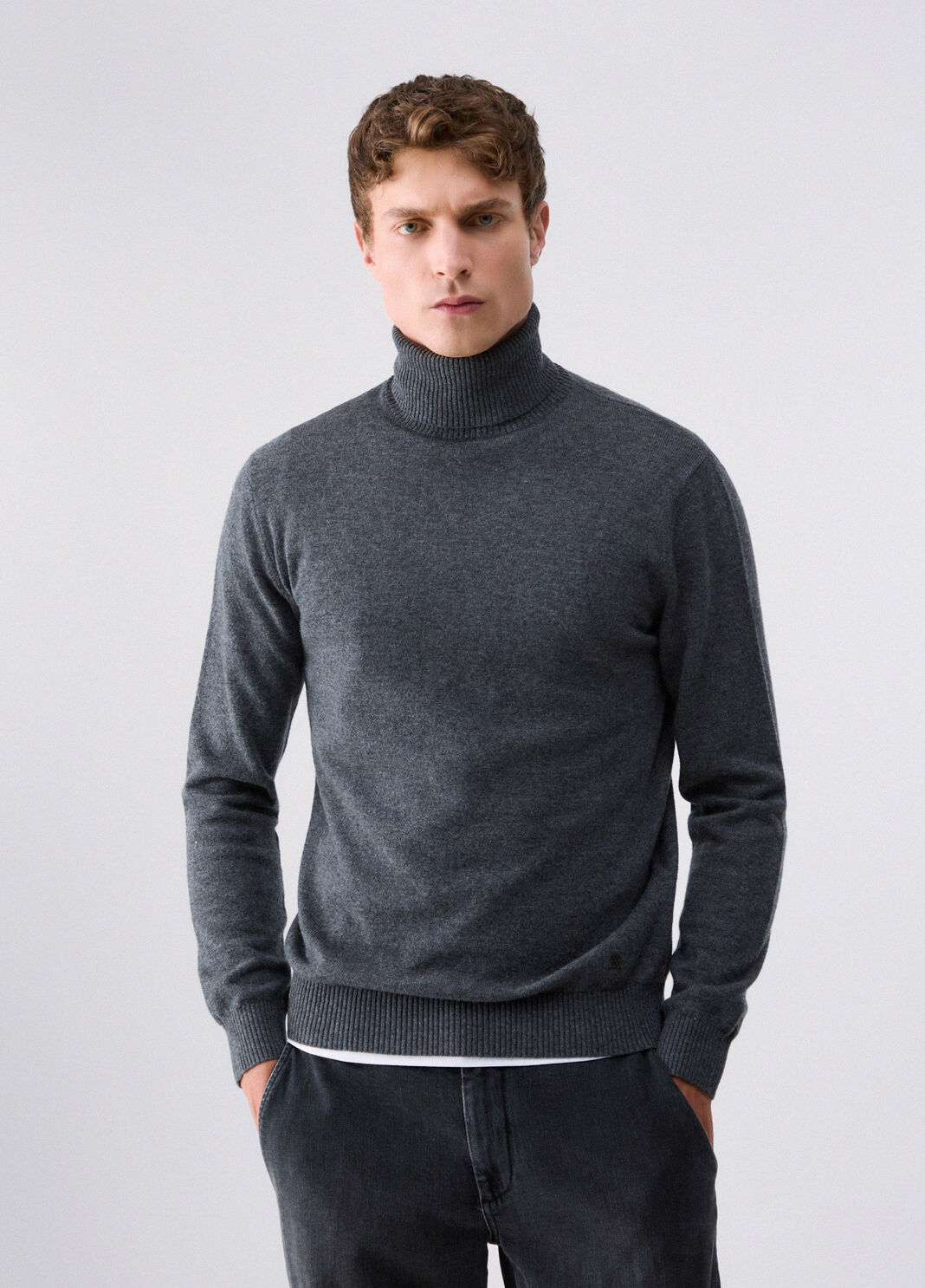 Turtleneck in wool and cashmere dark grey Liu Jo - large image number 0