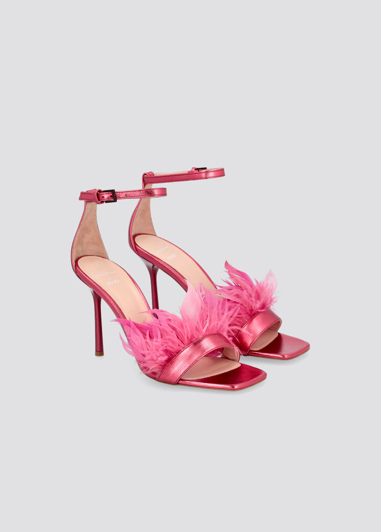 Amazon.com | JOEupin Women's Ankle Strap Fluffy Feather Ankle Strap Block Heels  Sandals Party Evening High Heel Pump Shoes 2.75