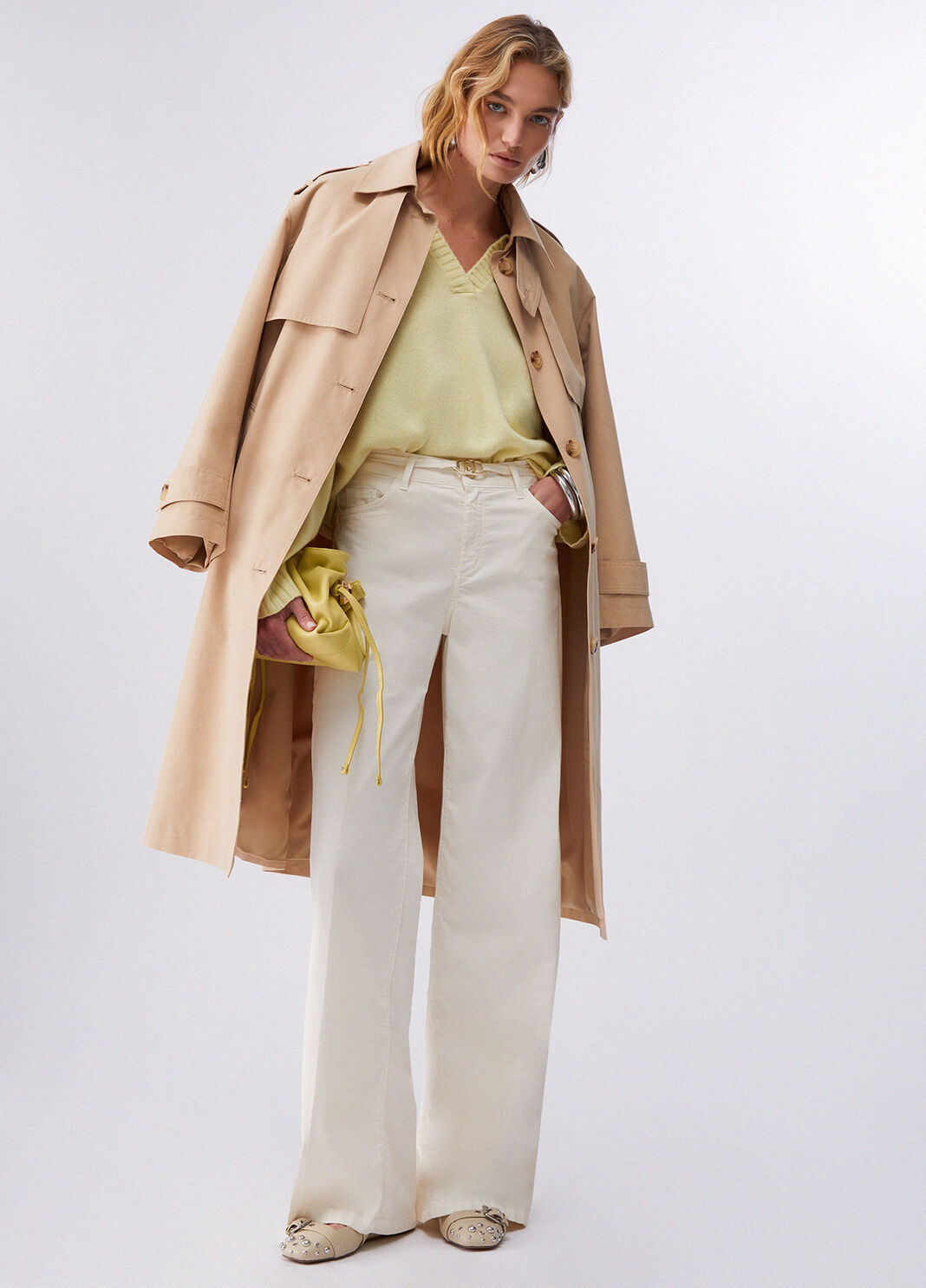 Flared trousers with belt cream Liu Jo - large image number 5