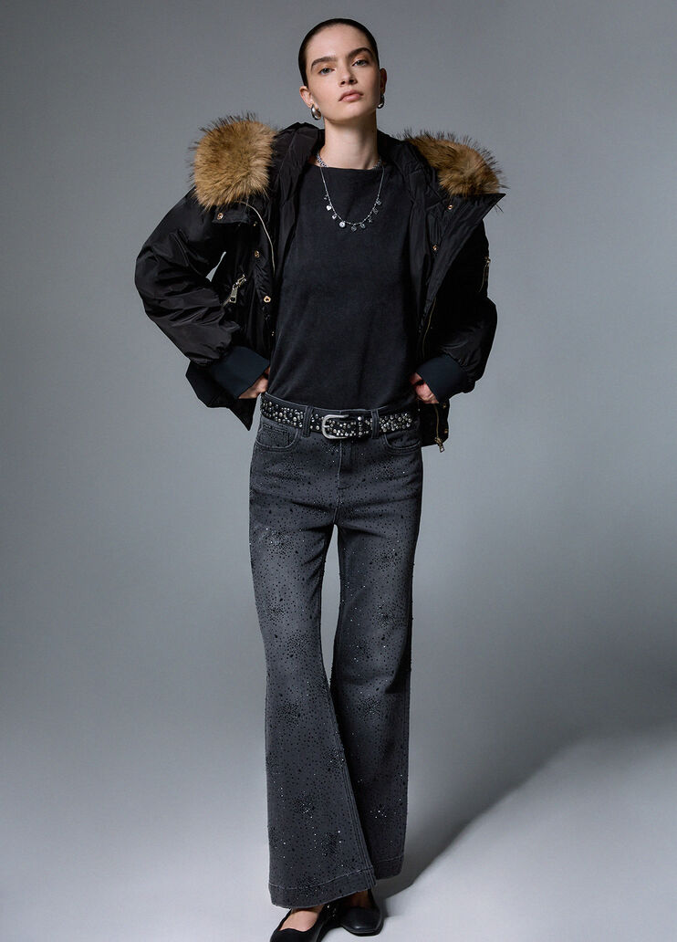 Straight-leg jeans with rhinestones black Liu Jo - medium