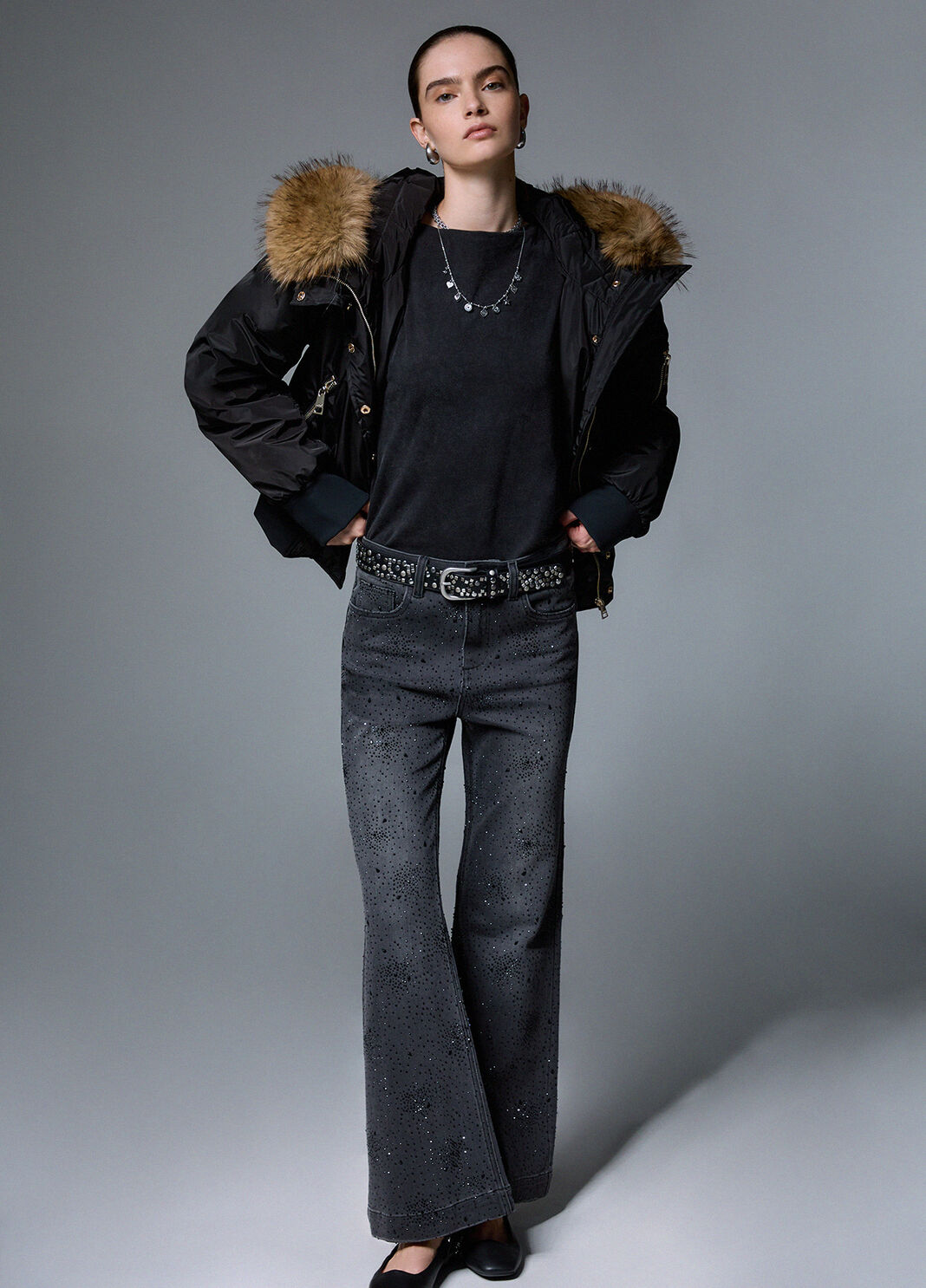 Straight-leg jeans with rhinestones black Liu Jo - large image number 2