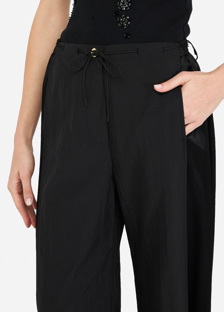 Jogging trousers in nylon and satin black Liu Jo - large image number 4