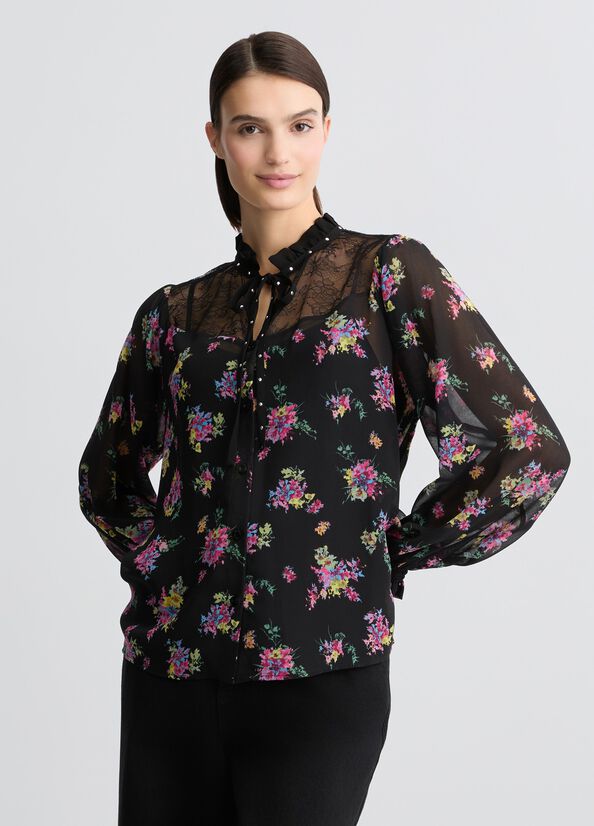 Floral georgette shirt black floral print Liu Jo - medium