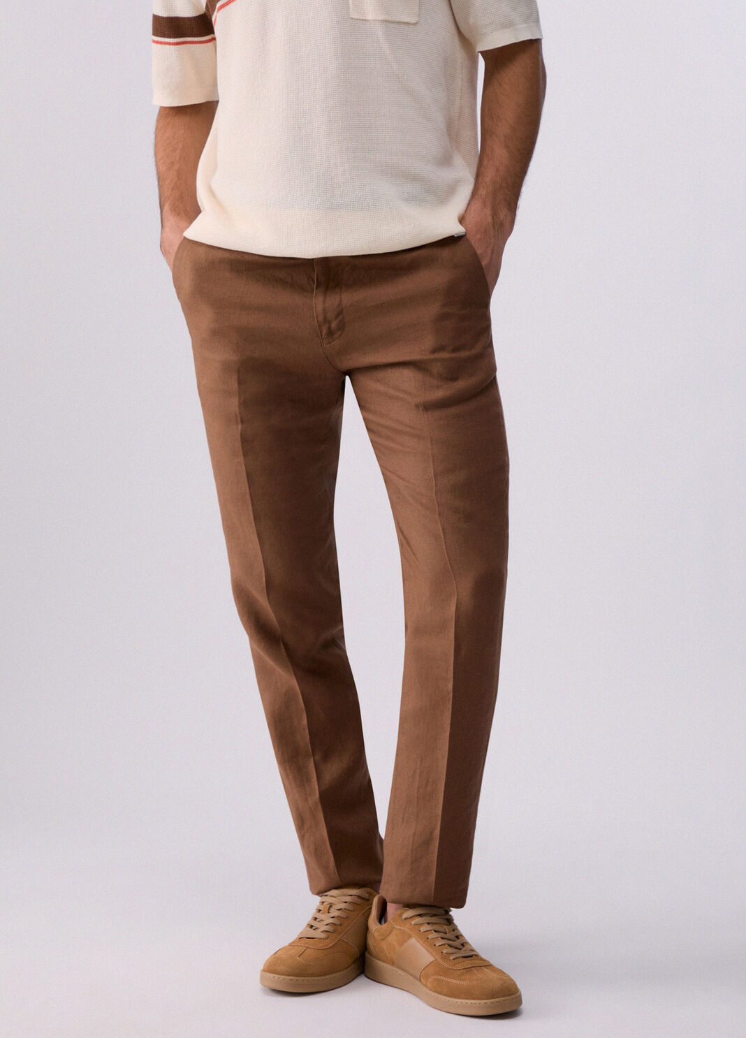 100% linen trousers cognac Liu Jo - large image number 0