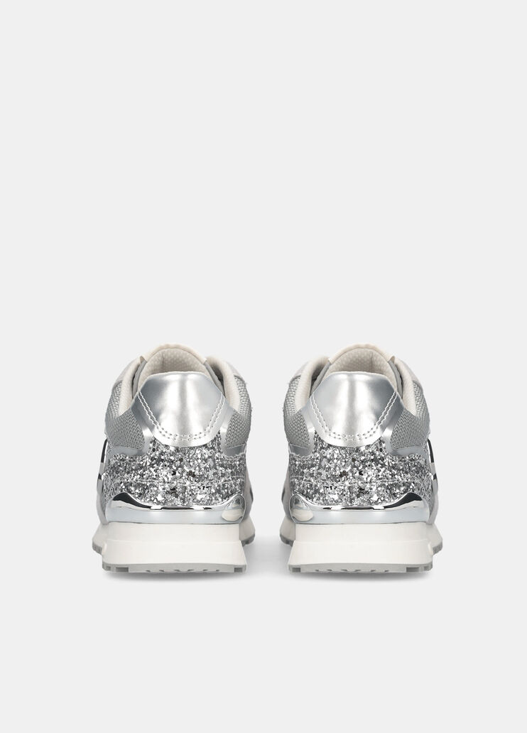 Sneakers avec glitters et mesh gris Liu Jo - large image number 7
