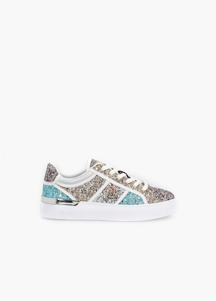 Sneakers with multicolour glitter pink/silver/turquoise Liu Jo - large image number 0 Sneakers with multicolour glitter pink/silver/turquoise Liu Jo - large image number 0