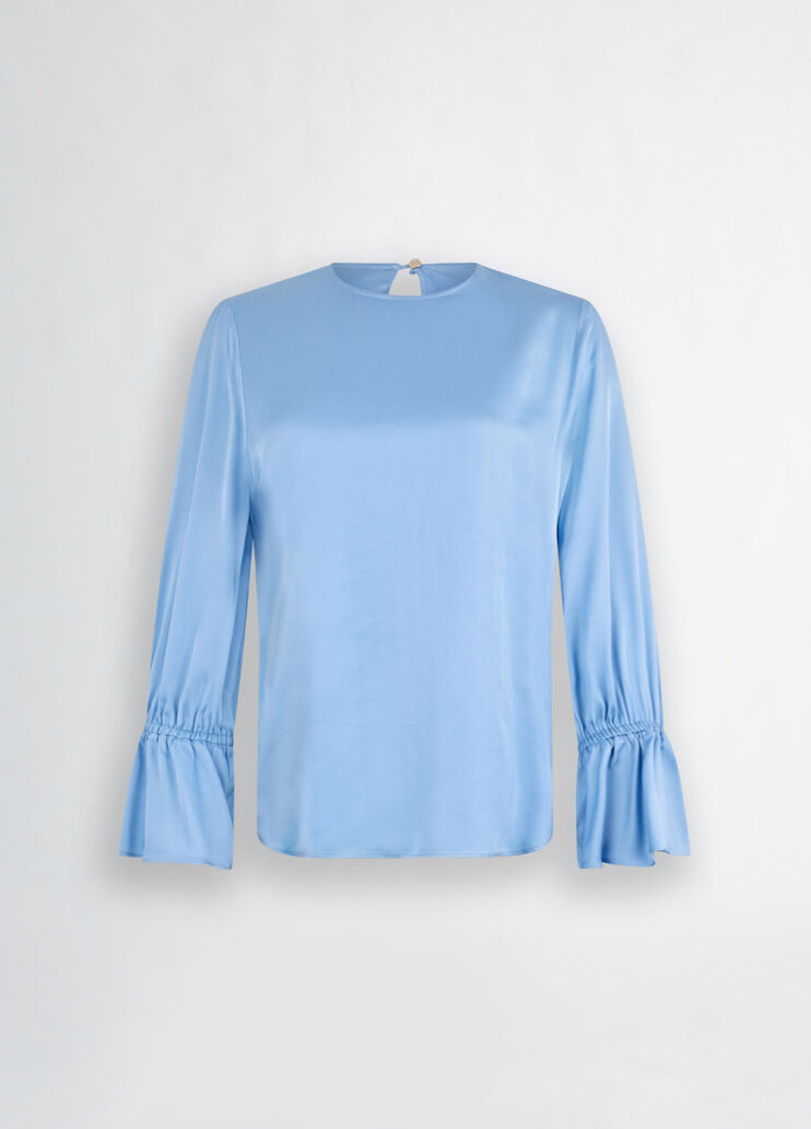 Satin light blue blouse light blue Liu Jo - large image number 6 Satin light blue blouse light blue Liu Jo - large image number 6