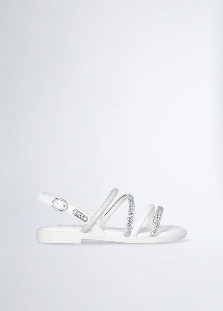 Girls’ bejewelled sandals white/silver colour Liu Jo - medium Girls’ bejewelled sandals white/silver colour Liu Jo - medium