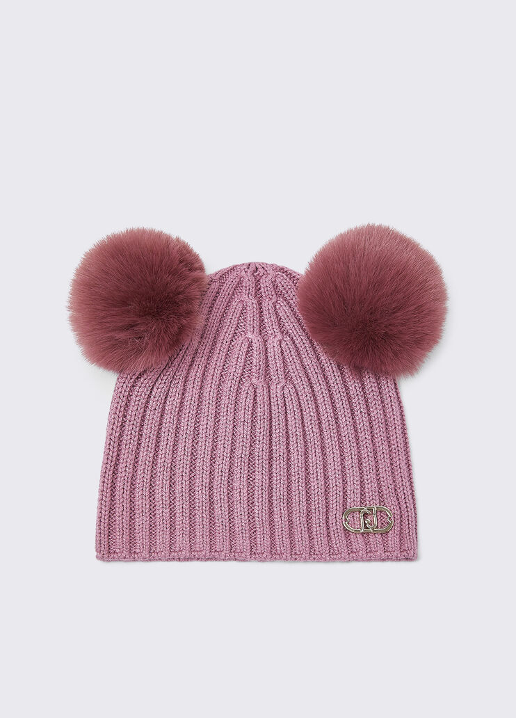 Beanie with pompon orchid Liu Jo - medium