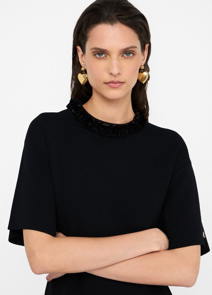 Dress with sequins black Liu Jo - large image number 2 Dress with sequins black Liu Jo - large image number 2