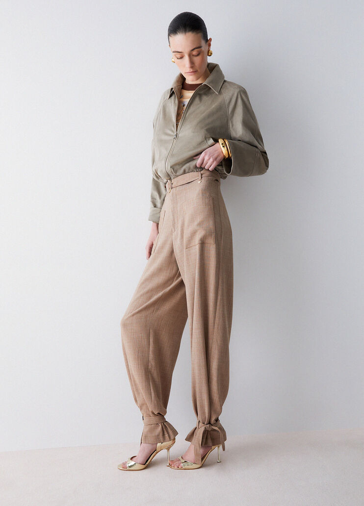 M&eacute;lange fabric trousers biscuit Liu Jo - medium