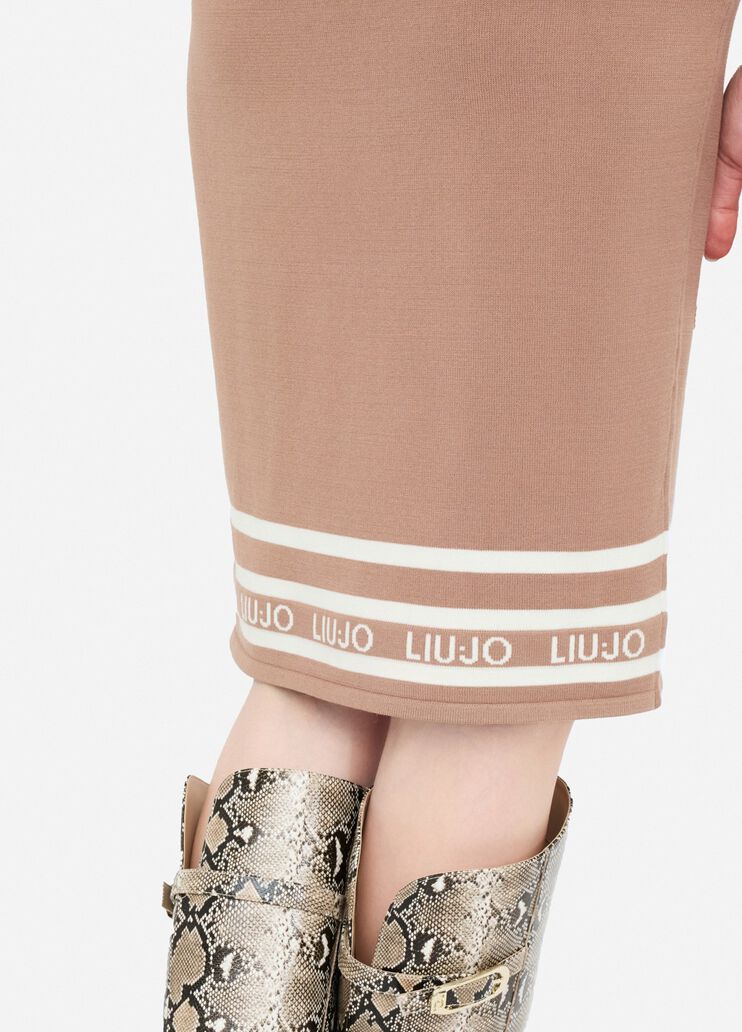 Knit midi skirt chocolate Liu Jo - large image number 4 Knit midi skirt chocolate Liu Jo - large image number 4