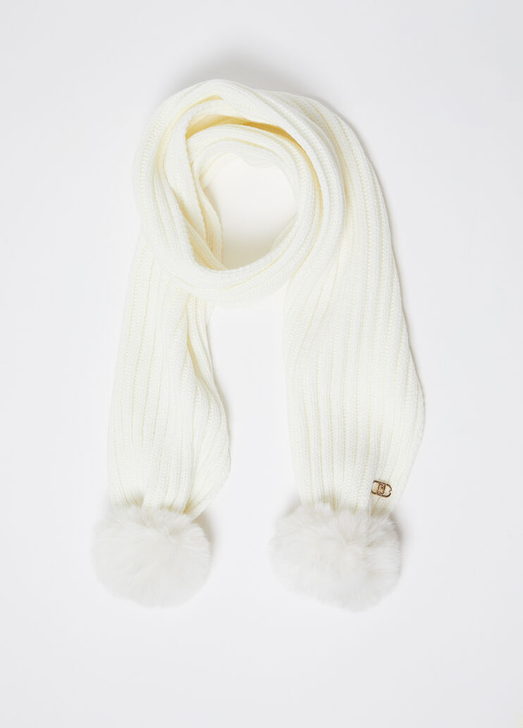 Scarf with pom-pom white Liu Jo - medium Scarf with pom-pom white Liu Jo - medium