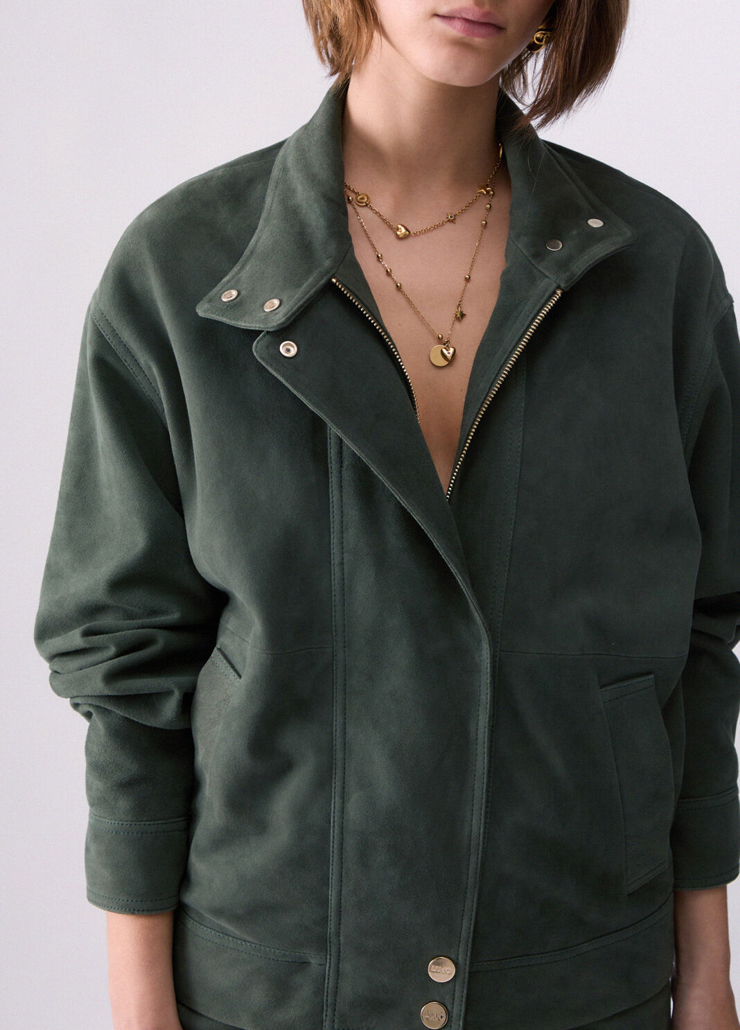Suede Bomber Jacket sage Liu Jo - large image number 4