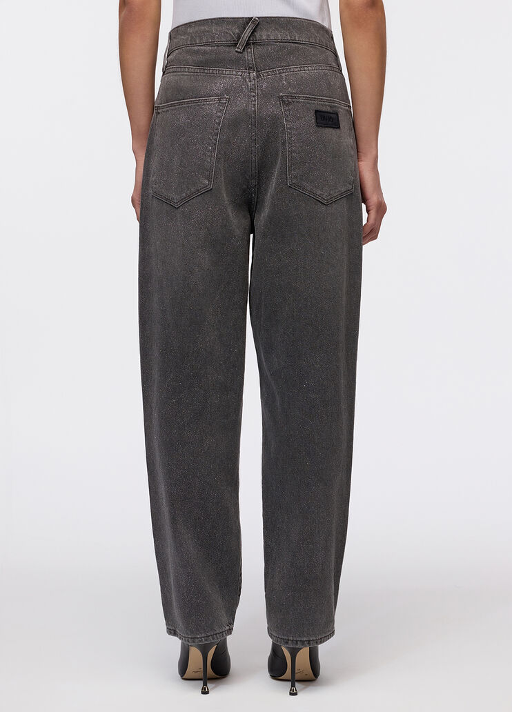 Jeans cropped con risvolto grigio gessato Liu Jo - large image number 1