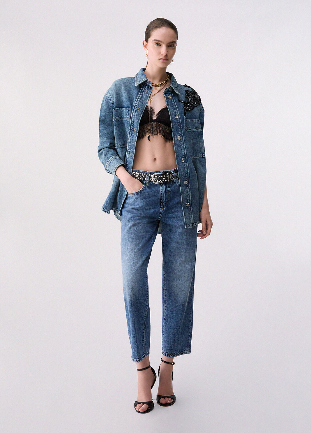 Jeans boy con strappi denim blu Liu Jo - large image number 5