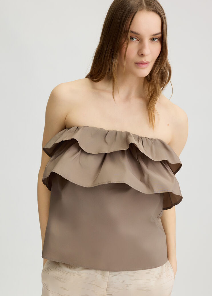Taffeta top beige Liu Jo - large image number 4 Taffeta top beige Liu Jo - large image number 4