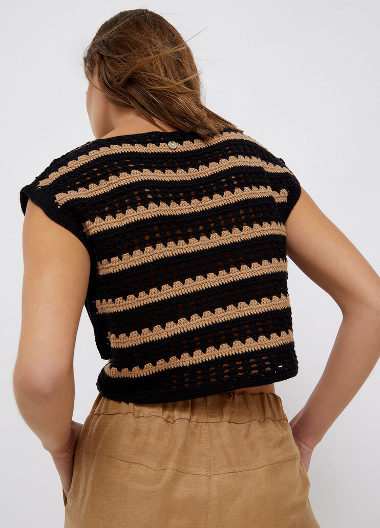 H&auml;kelpullover Schwarz/Beige Liu Jo - large image number 1