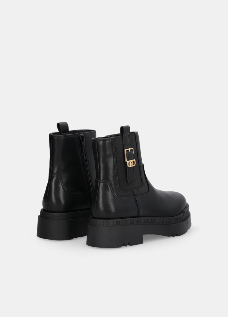 Plateau-Stiefelette aus Leder Schwarz Liu Jo - large image number 3