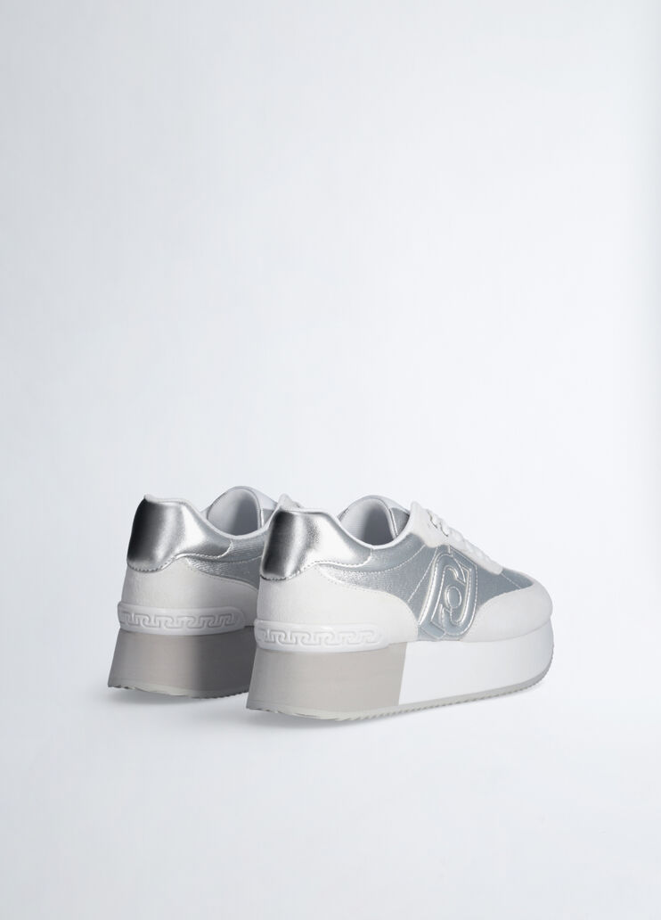 Sneakers en denim effet lam&eacute; argent Liu Jo - medium
