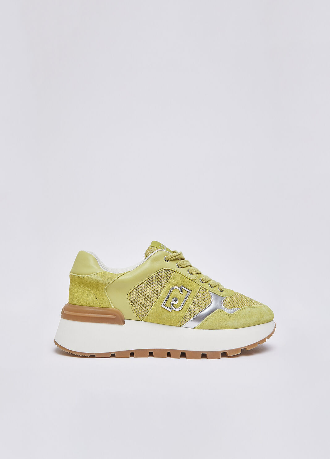 Plateau-Sneaker aus Veloursleder und Mesh gelb Liu Jo - large image number 0