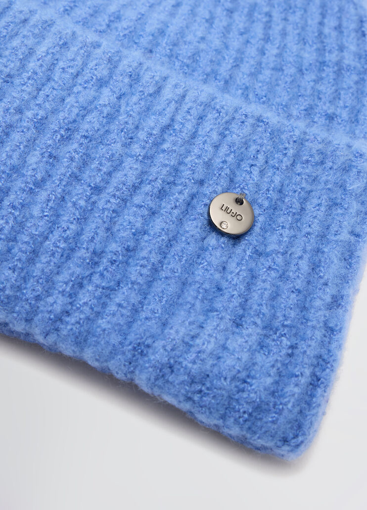 Knit beanie hat bright blue Liu Jo - large image number 3 Knit beanie hat bright blue Liu Jo - large image number 3