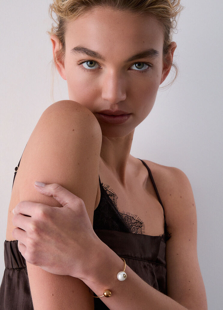 Bracciale semirigido con perle oro Liu Jo - medium