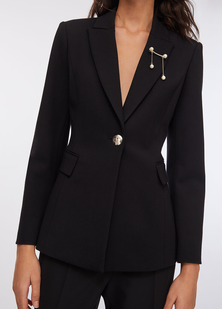 Blazer with brooch detail black Liu Jo - medium