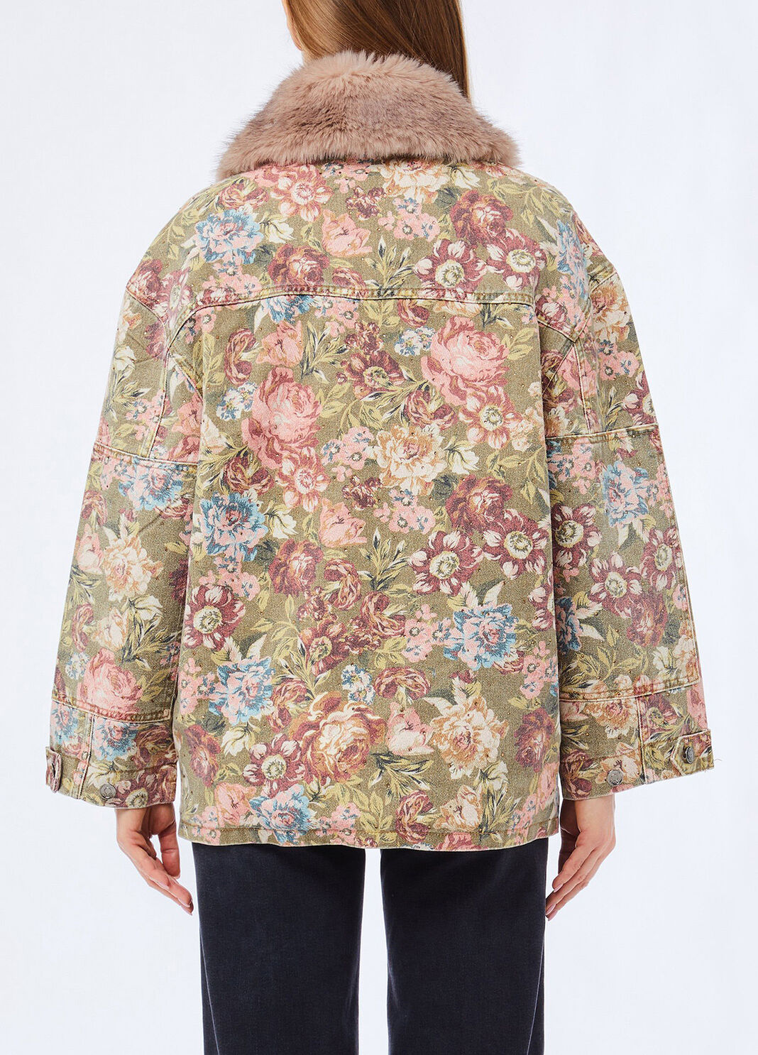 Chaqueta con cuello de pelo sint&eacute;tico estampado sanderson Liu Jo - large image number 1