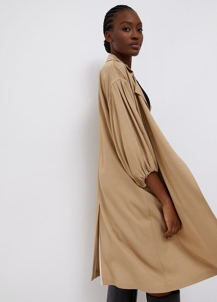 Trench con maniche arricciate grigio chiaro Liu Jo - large image number 0 Trench con maniche arricciate grigio chiaro Liu Jo - large image number 0