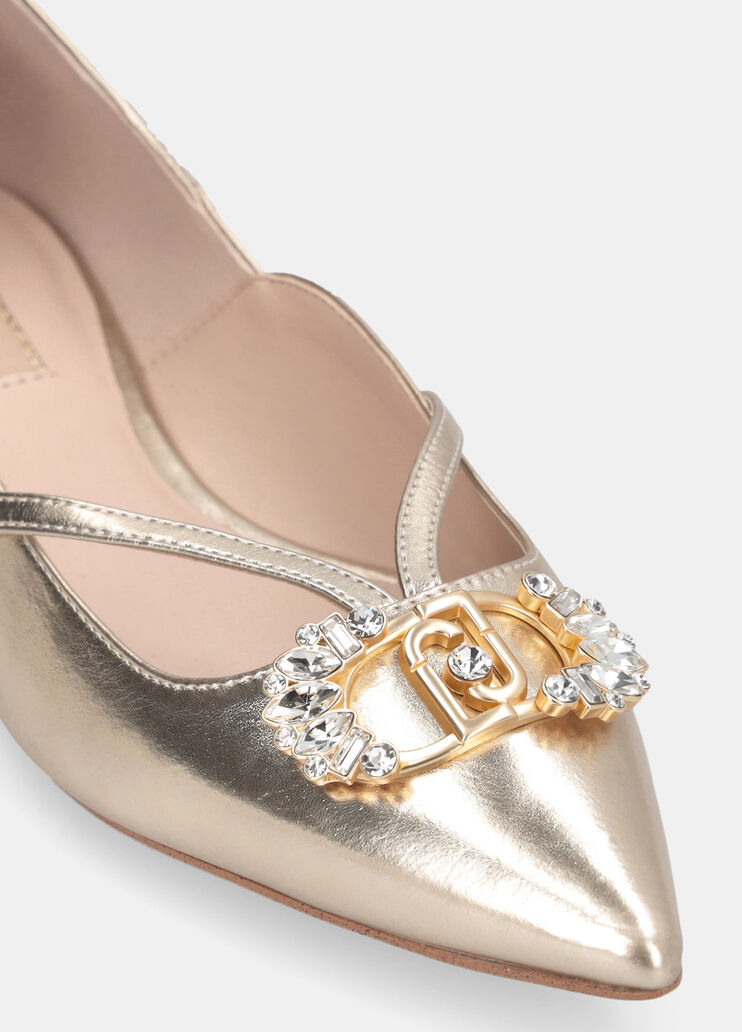 Ballerines avec logo bijou or clair Liu Jo - large image number 6