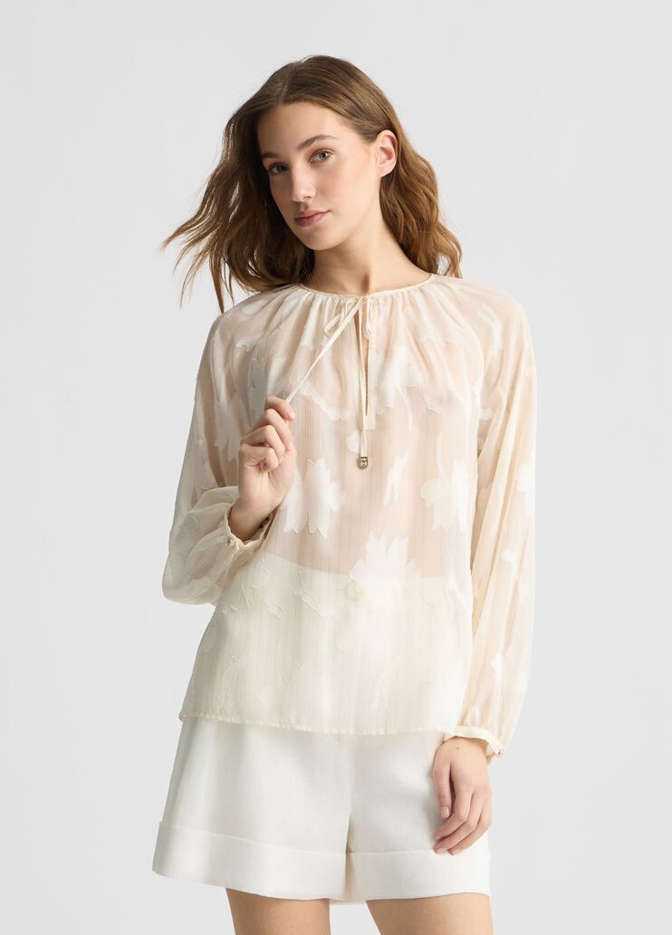 Floral lurex® blouse light beige Liu Jo - medium Floral lurex® blouse light beige Liu Jo - medium