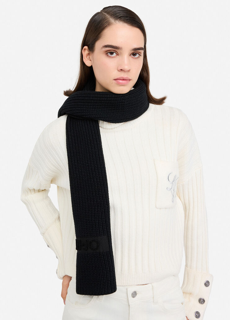 Scarf with logo black Liu Jo - medium Scarf with logo black Liu Jo - medium