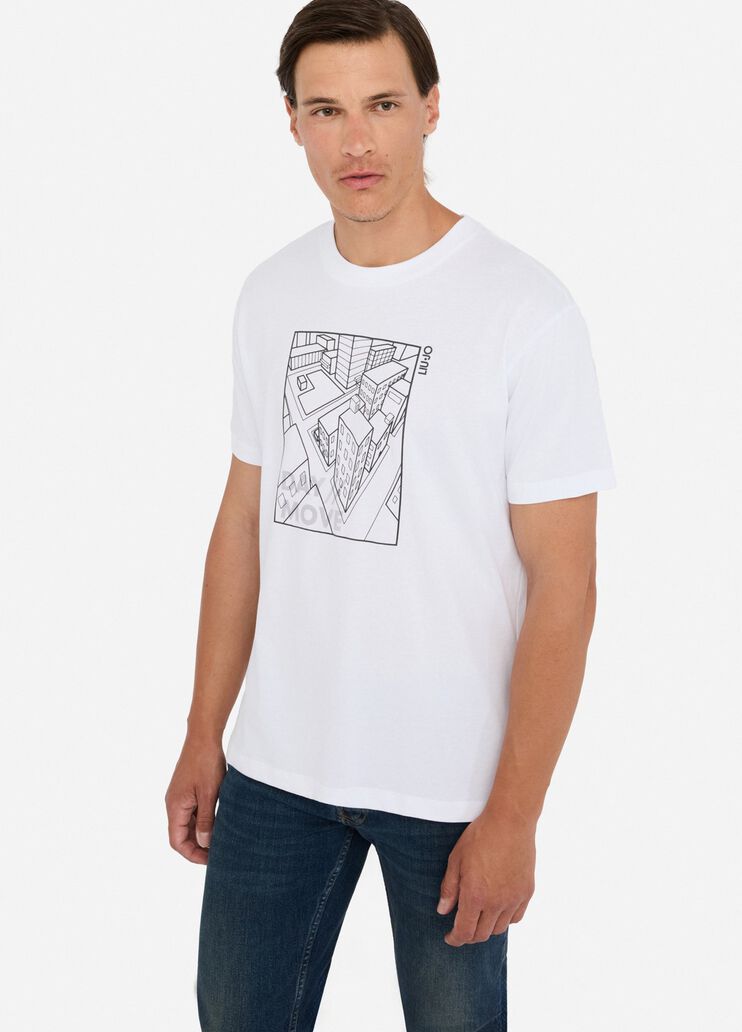 T-shirt en coton avec imprimé blanc Liu Jo - large image number 4 T-shirt en coton avec imprimé blanc Liu Jo - large image number 4