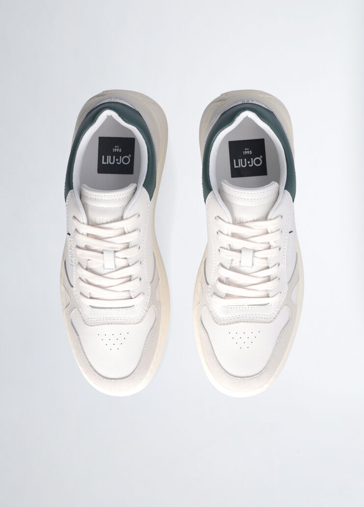 Men's leather sneakers white/green Liu Jo - large image number 3 Men's leather sneakers white/green Liu Jo - large image number 3