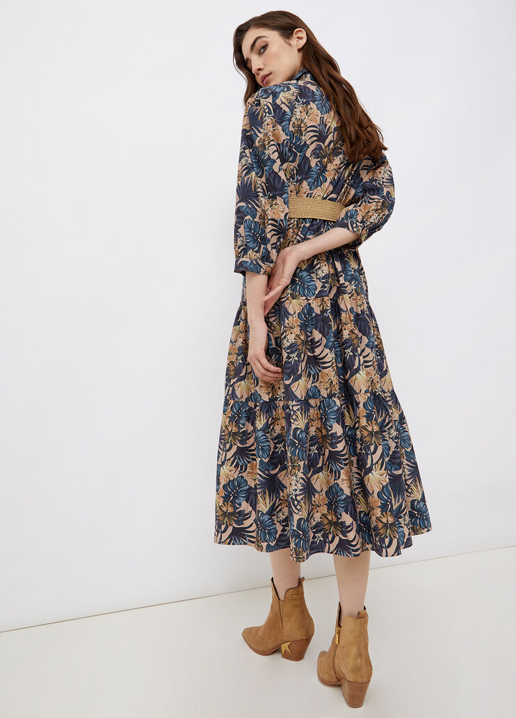 Poplin midi dress spring foliage Liu Jo - large image number 1