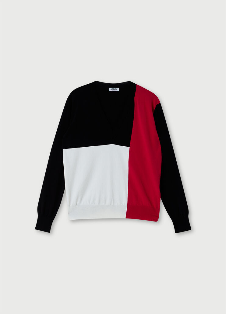 Colour block jumper Black Liu Jo - large image number 4