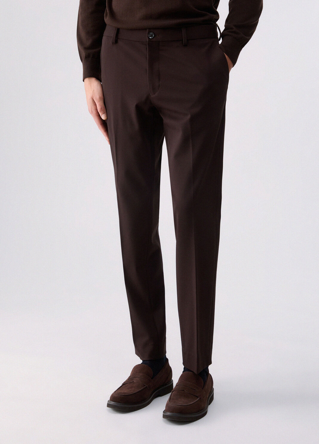 Pantalon slim fit en jersey marron Liu Jo - large image number 0