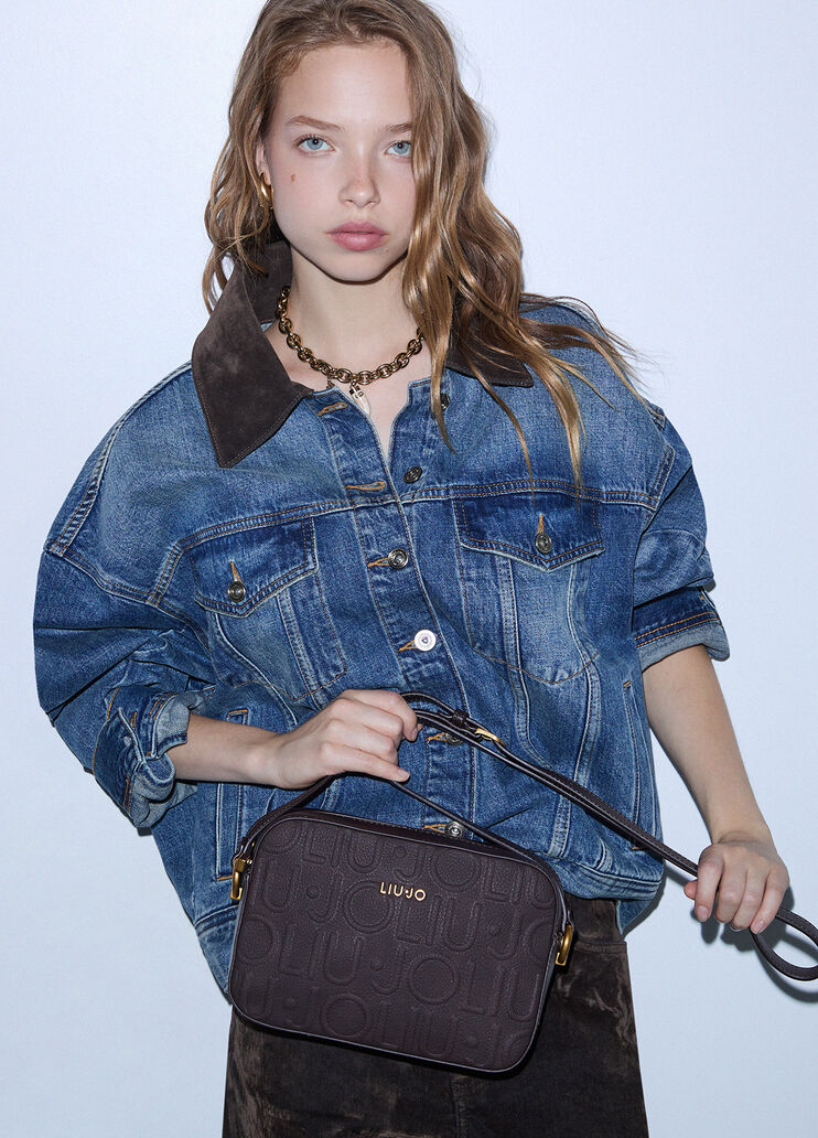 Medium crossbody bag with logo dark brown Liu Jo - medium
