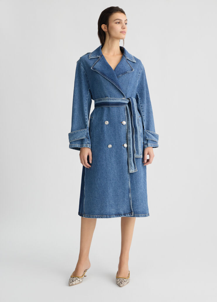 Denim trench coat blue denim Liu Jo - large image number 0 Denim trench coat blue denim Liu Jo - large image number 0