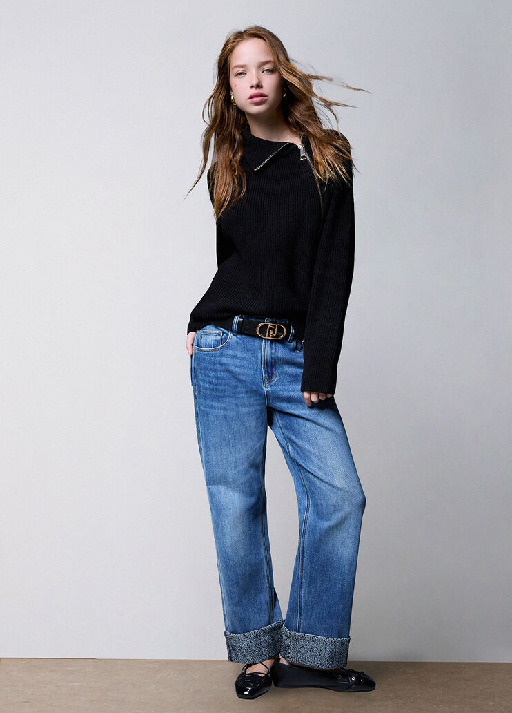 Knit in wool with zip black Liu Jo - medium