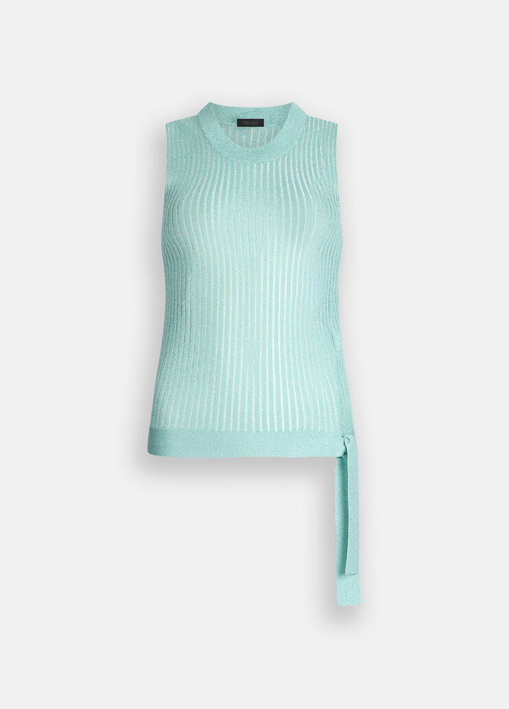 Top en maille Lurex® vert d'eau Liu Jo - medium