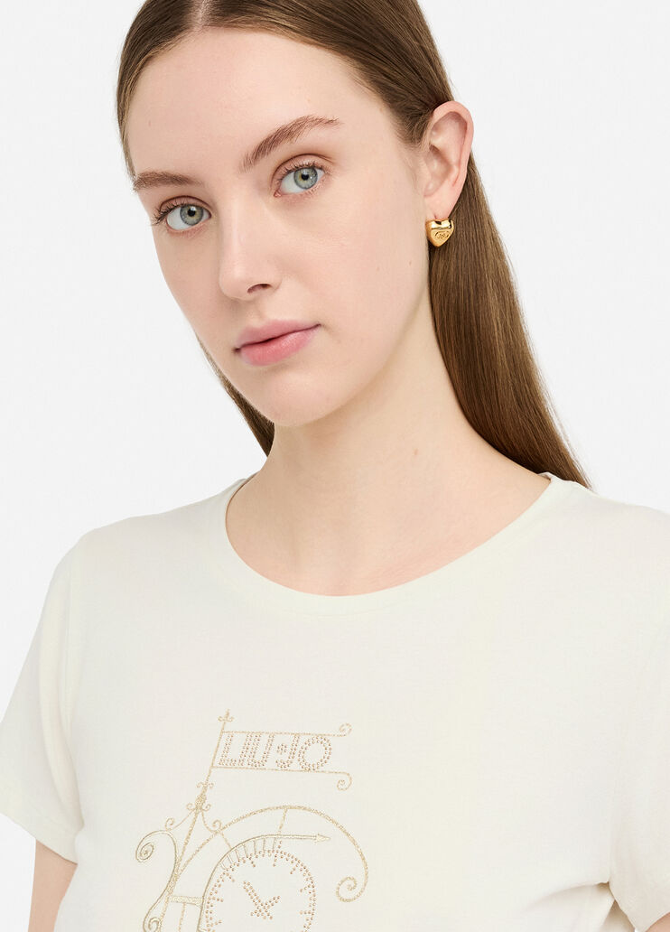 T-shirt with laminated print white Liu Jo - large image number 2 T-shirt with laminated print white Liu Jo - large image number 2