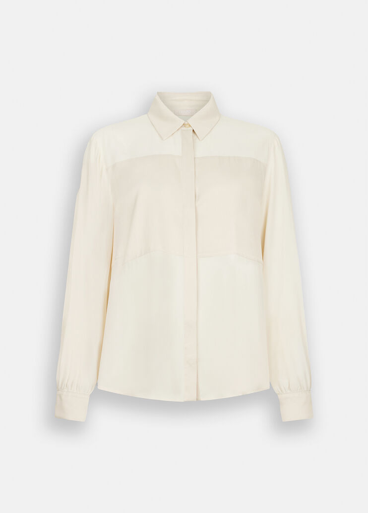 Camisa de crepé de China beige claro Liu Jo - large image number 6