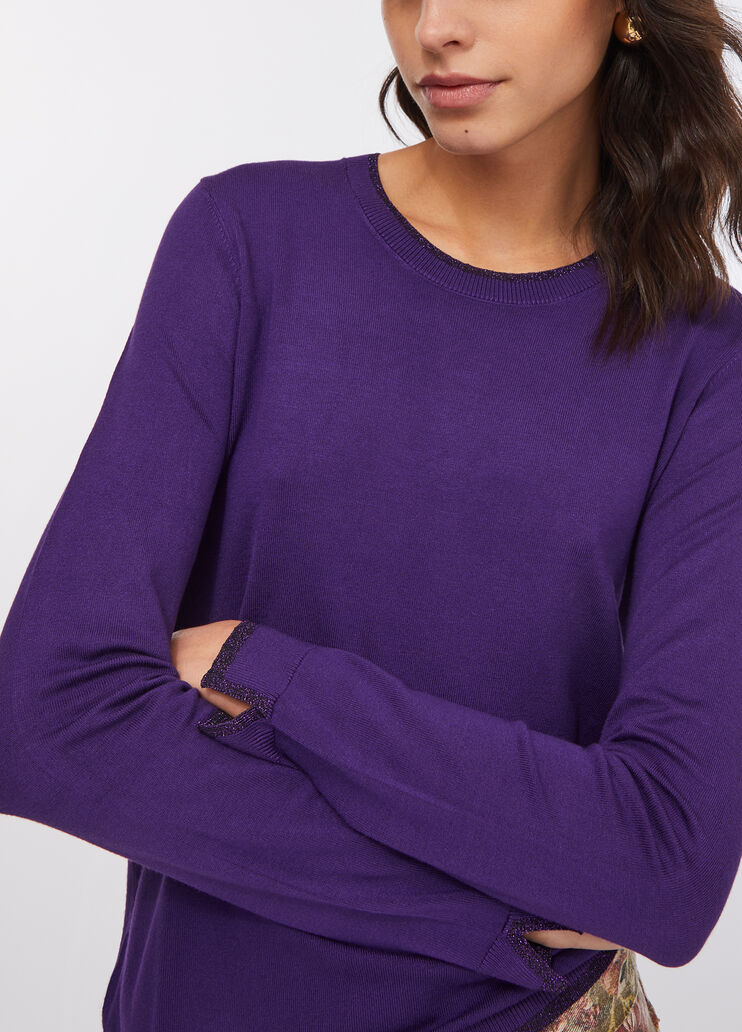 Pull avec détails en Lurex® violet Liu Jo - large image number 3